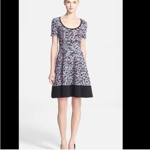 Kate Spade Fit & Flare Animal Print Sweater Dress